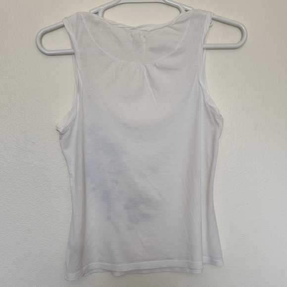 Polo Jeans Co. White Embroidered Floral Scoop Neck Tank Top - Picture 3 of 4